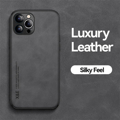 Magnetic Silicone Leather iPhone Case