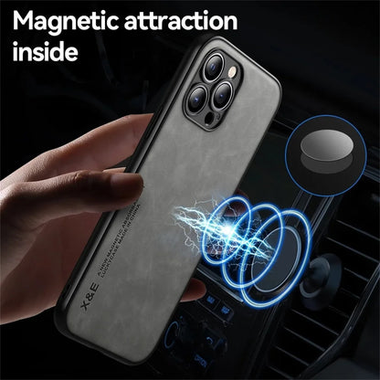 Magnetic Silicone Leather iPhone Case